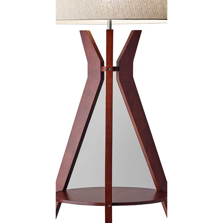 Bedford Solid Walnut Wood Tripod Floor Lamp with Shelf
