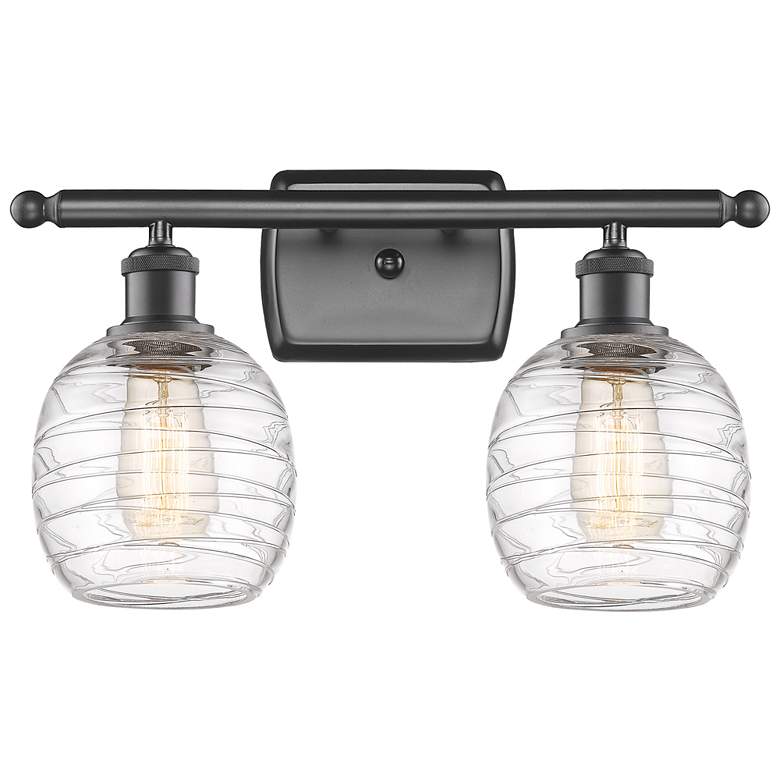 Belfast 2 Light 16" Bath Light - Oil Rubbed Bronze - Deco Swirl Shade