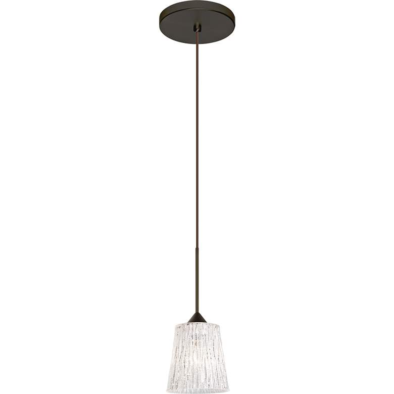 Besa Nico 4 3 1/2"W Bronze Glitter Stone Glass Mini Pendant