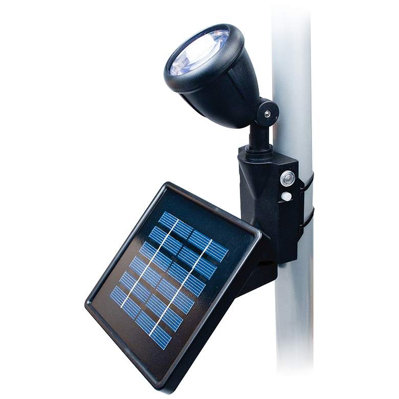 Black Outdoor Solar LED Flagpole Flood Light