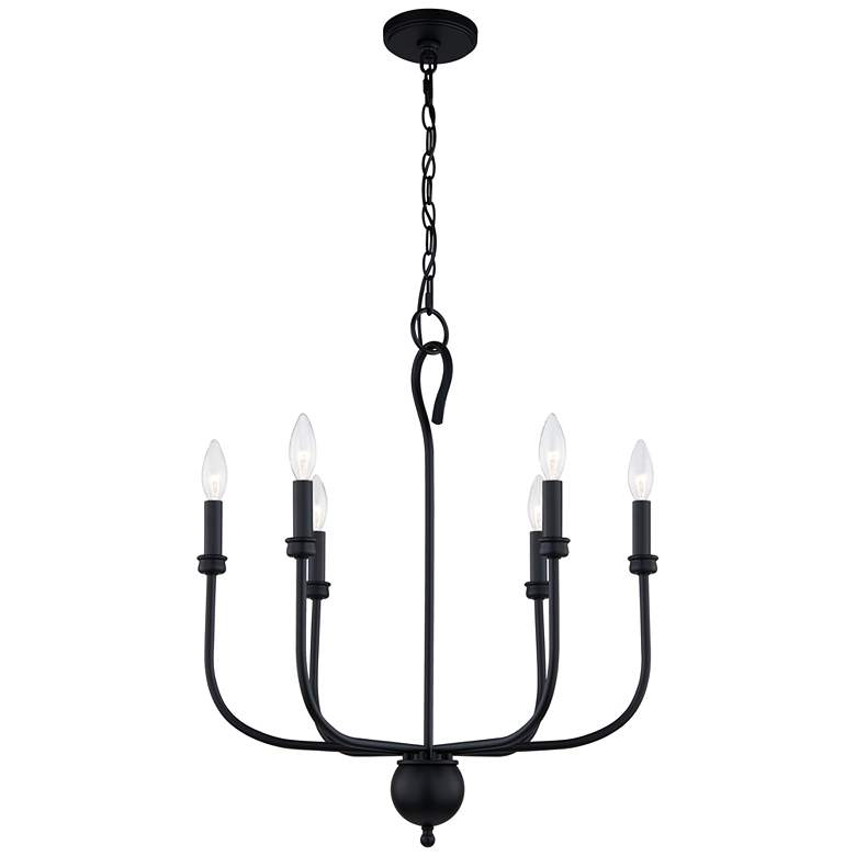 Blanche 22W 26H 6 Light Black Chandelier