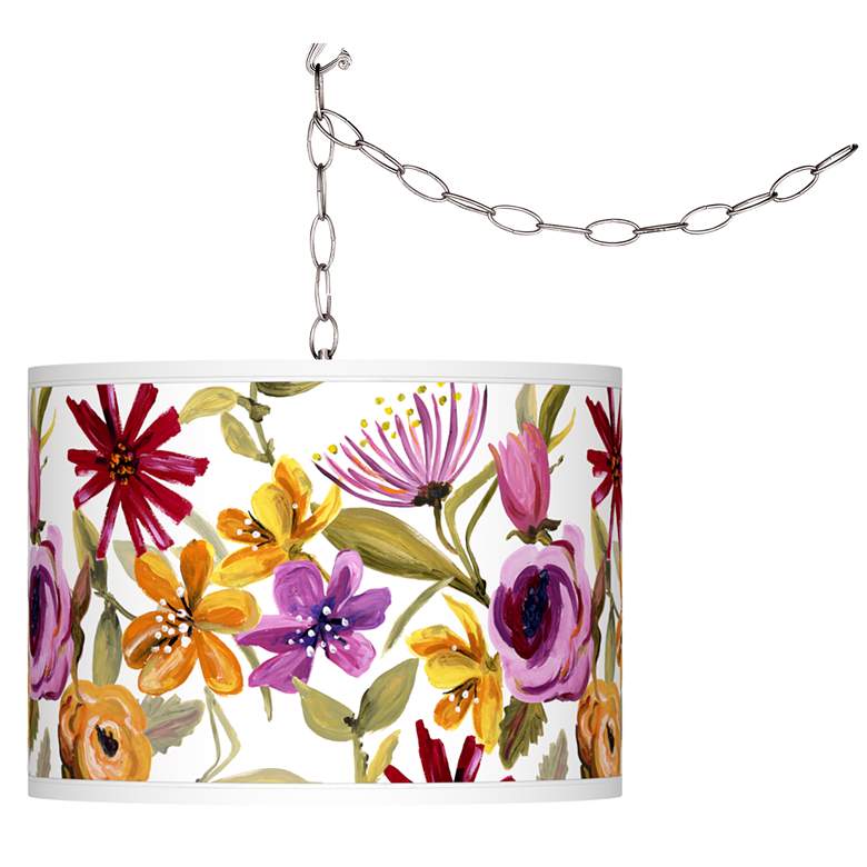 Bountiful Blooms Giclee Glow Plug-In Swag Pendant