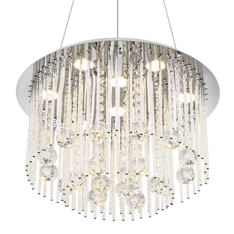 Boyne 17 3/4" Wide Chrome and Crystal LED Pendant Light