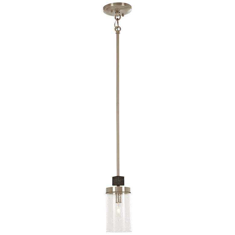 Bridlewood 4"W Stone Gray and Brushed Nickel Mini Pendant