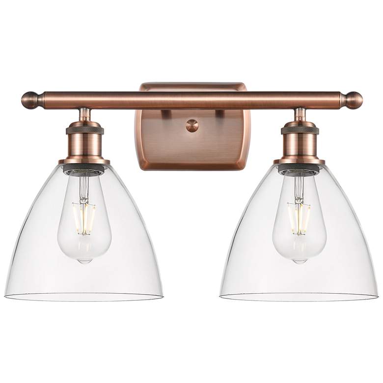Bristol Glass 2 Light 18" Bath Light -Clear Shade