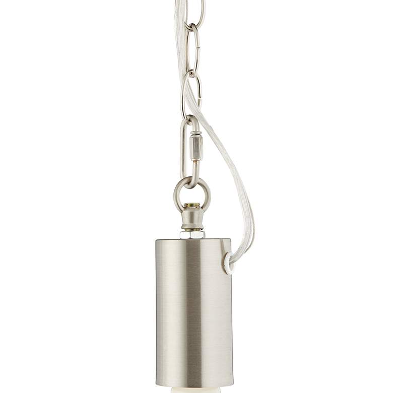 Brushed Nickel Plug-In Hanging Swag Chandelier with Milky ST21 LED Bulb