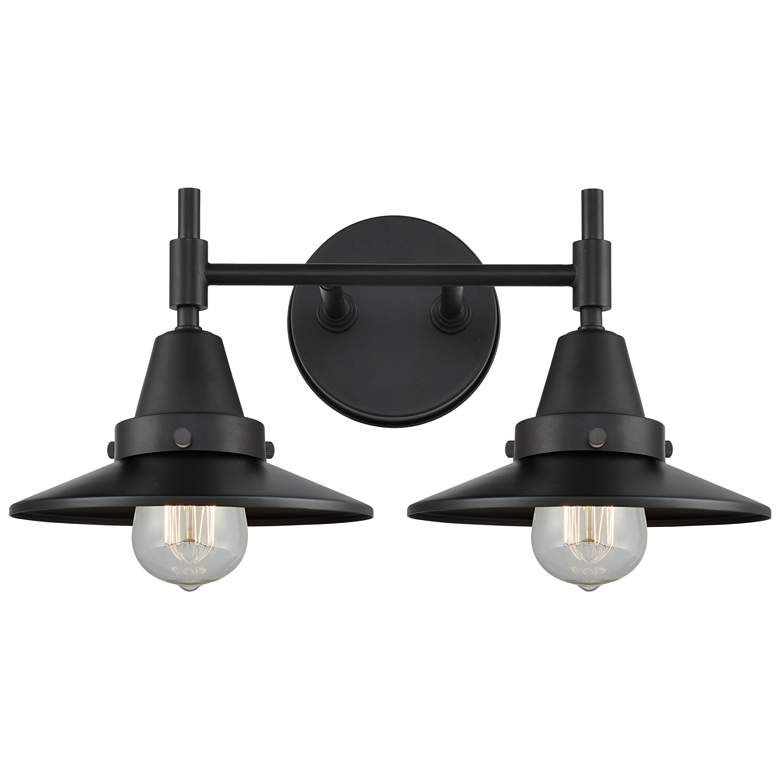 Caden Railroad 8" 2 Light 17" LED Bath Light - Matte Black