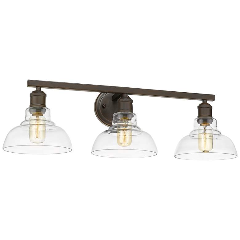 Carver 27 1/2" Wide Rubbed Bronze 3-Light Bath Light