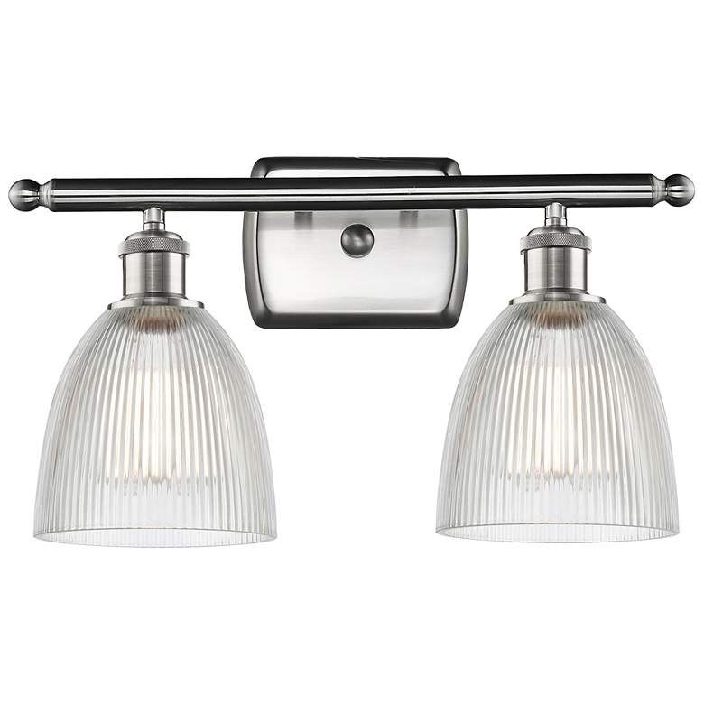 Castile 2 Light 16" LED Bath Light - Brushed Satin Nickel - Clear Shade
