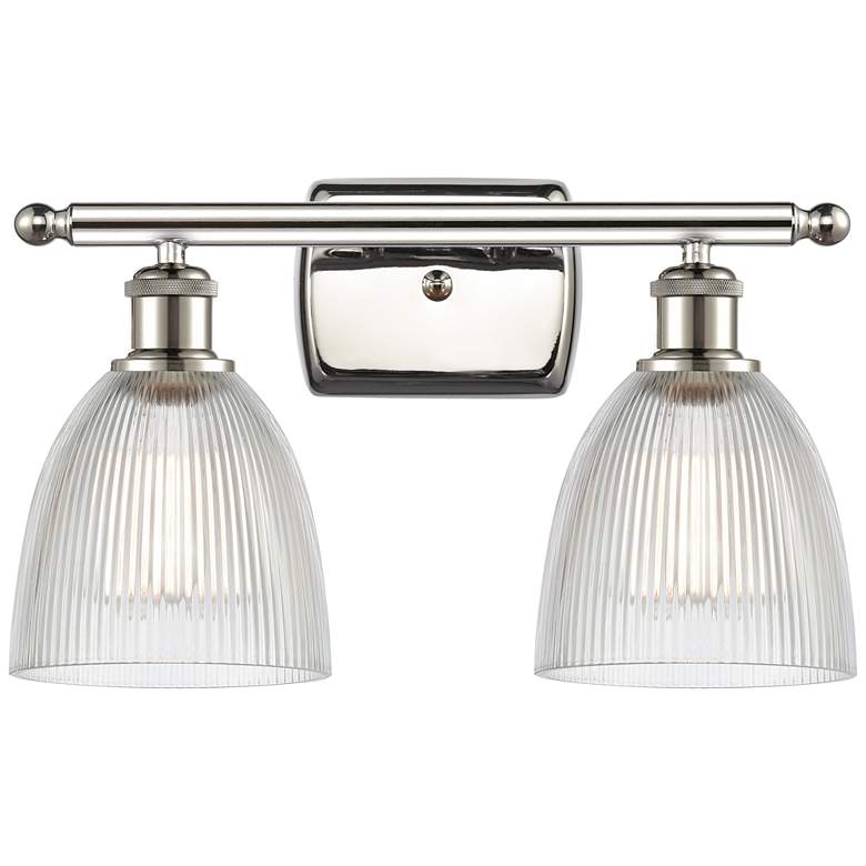Castile 2 Light 16" LED Bath Light - Polished Nickel - Clear Shade
