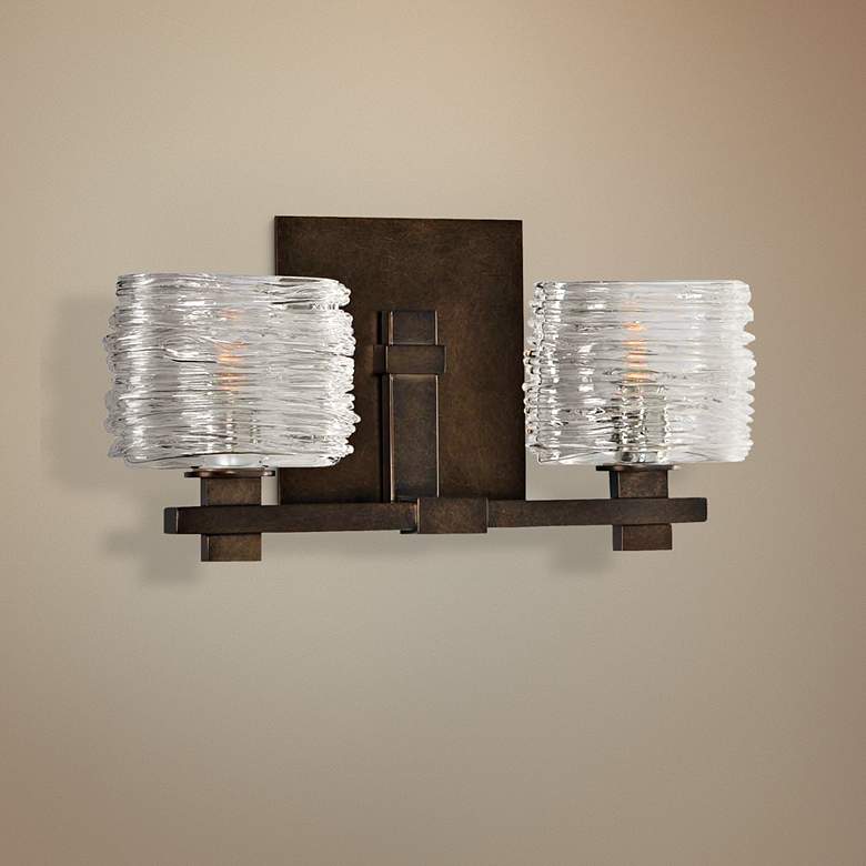 Clearwater 13 1/2" Wide Vintage Bronze 2-Light Bath Light