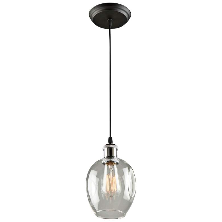 Clearwater 5 1/2" Wide Polish Nickel and Black Mini Pendant