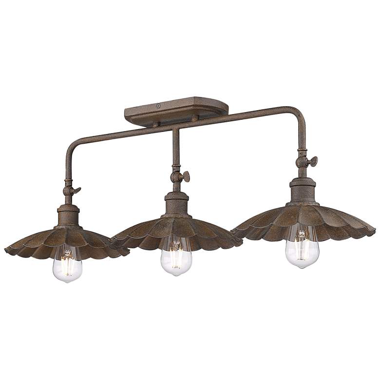 Clemence 31" Wide Dark Rust 3-Light Bath Light