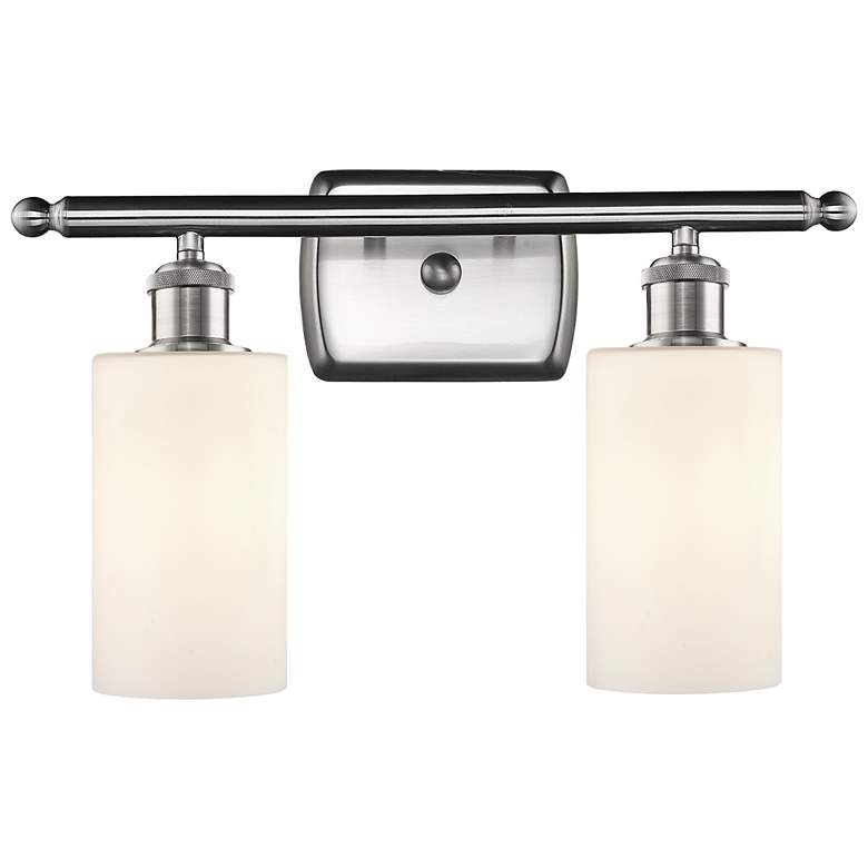 Clymer 2 Light 16" LED Bath Light - Brushed Satin Nickel - White Shade