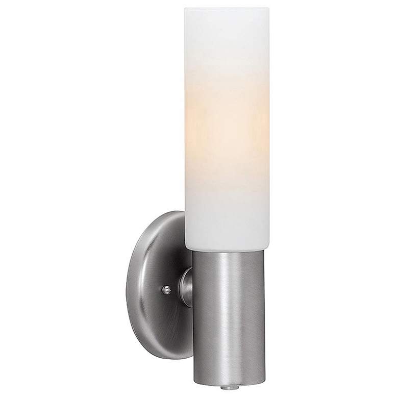 Cobalt - 1-Light Wall Sconce - Brushed Steel Finish - Opal Glass Shade