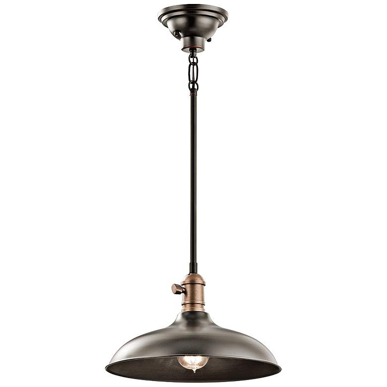 Cobson 12"W Bronze Semi-Flush Convertible Mini Pendant
