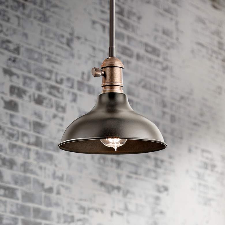 Cobson 8" Wide Bronze Wall Sconce Convertible Mini Pendant