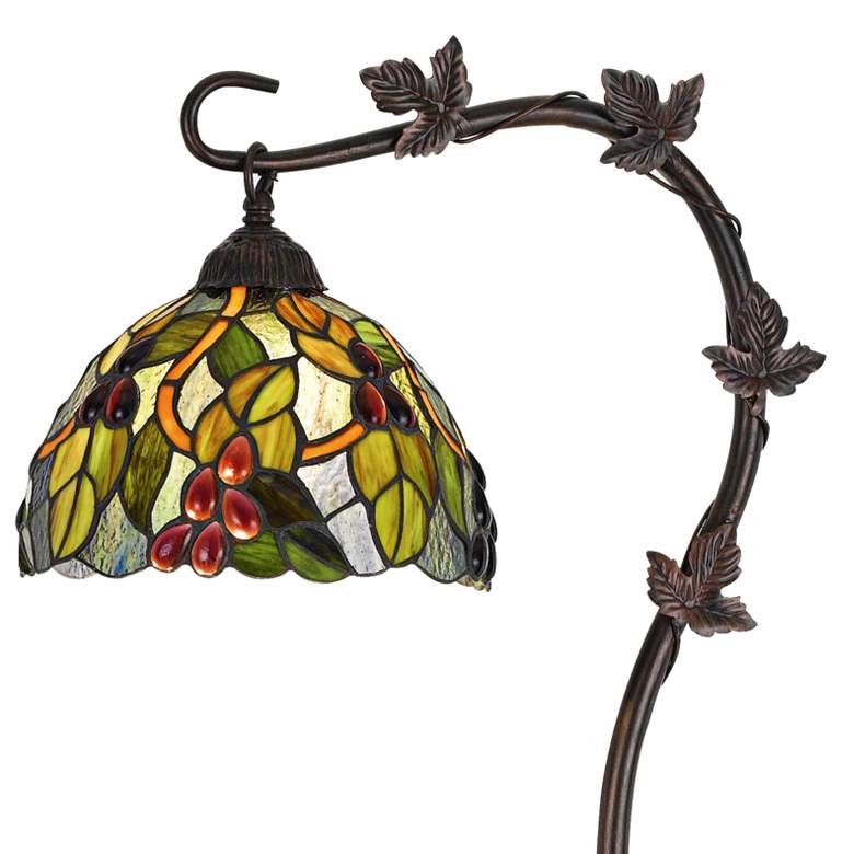 Cotulla Bronze Floor Lamp with Tiffany-Style Glass Shade