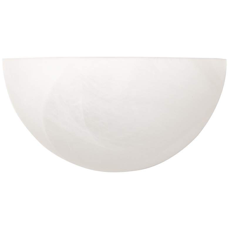 Crescent 5"H Matte White Faux Alabaster Glass Wall Sconce