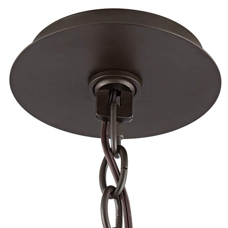 Crocodile Faux Leather 15" Wide Benson Bronze Pendant Light