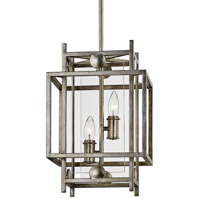 Crosby 10 1/2" Wide Antique Silver Leaf Mini Pendant Light