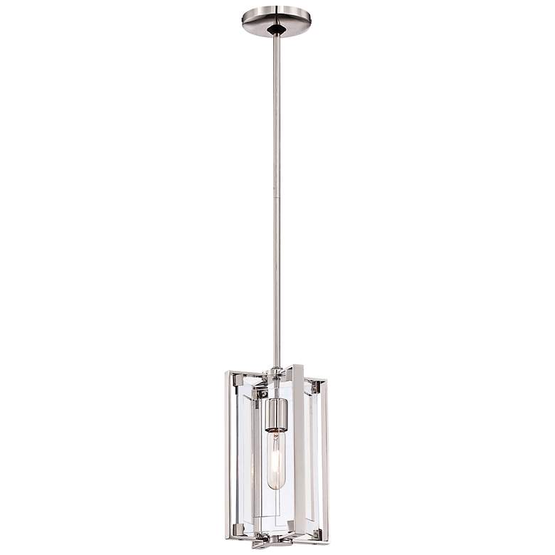 Crystal Clear 5 1/2"W Polished Nickel Mini Pendant