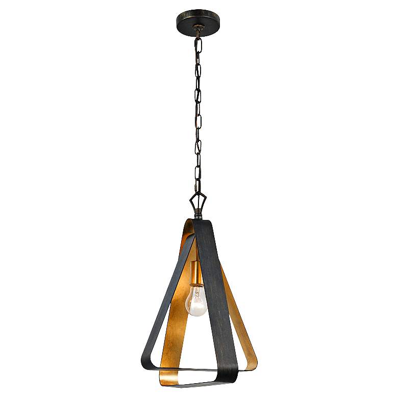 Crystorama Luna 15 1/4" Wide Bronze and Gold Mini Pendant