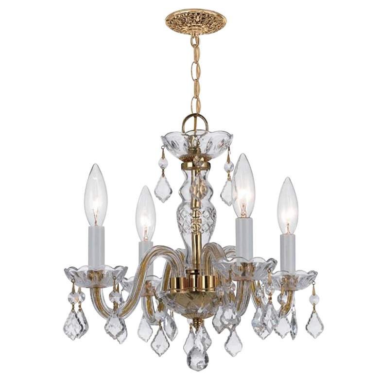 Crystorama Traditional Crystal 15"W Brass Crystal Mini Chandelier