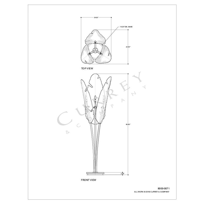Currey and Company Tropical Vintage Brass Metal Floor Lamp