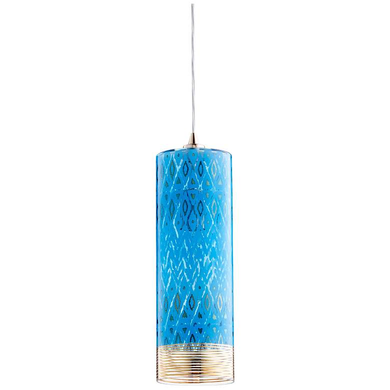 Cyan Design Kaska 4 3/4"W Gold and Blue Glass Mini Pendant