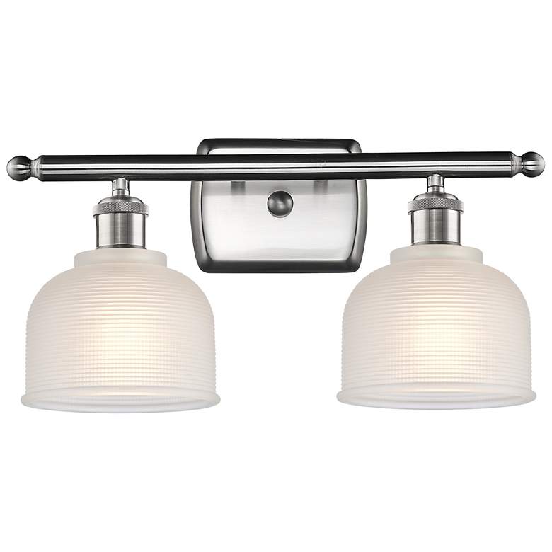 Dayton 2 Light 16" LED Bath Light - Brushed Satin Nickel - White Shade