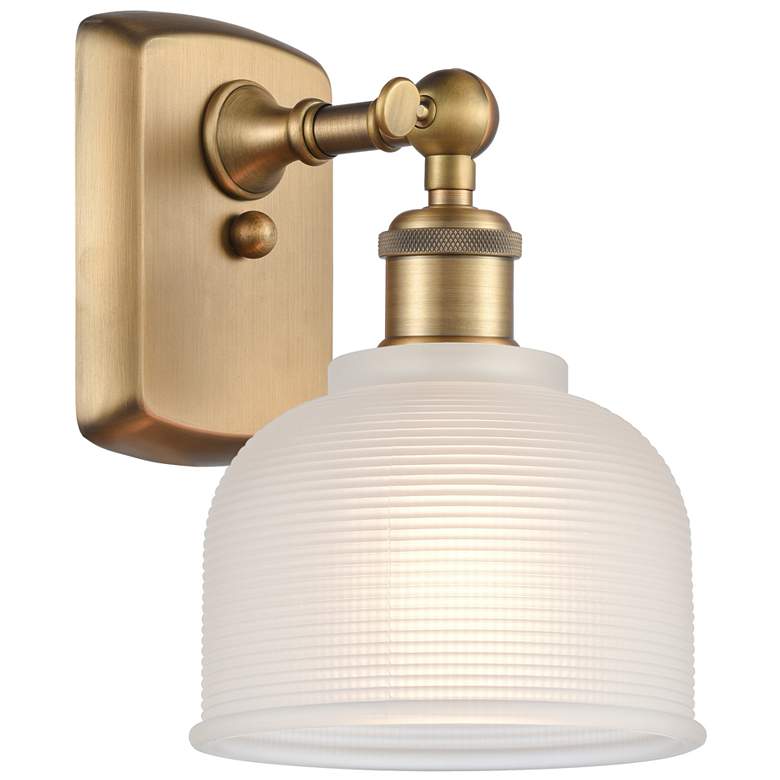 Dayton 6" LED Sconce - Brass Finish - White Shade