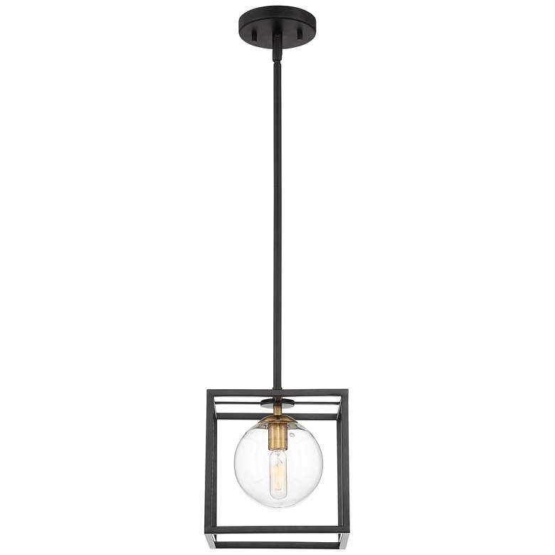 Delaney 8" Wide Black Open Square Mini Pendant Light