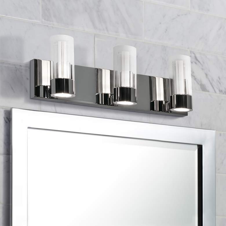 Delphia 19 3/4" Wide Polished Chrome 3-Light LED Bath Light