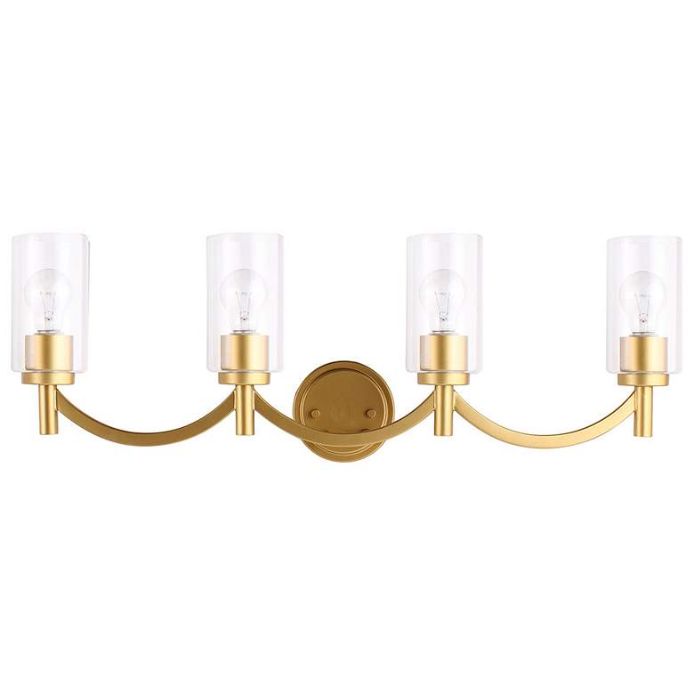Devora - 4-Light Bath Light - Antique Gold - Clear Glass