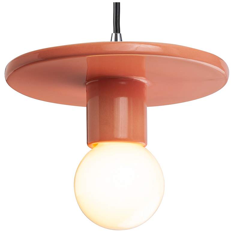 Discus Pendant - Gloss Blush-Black Cord