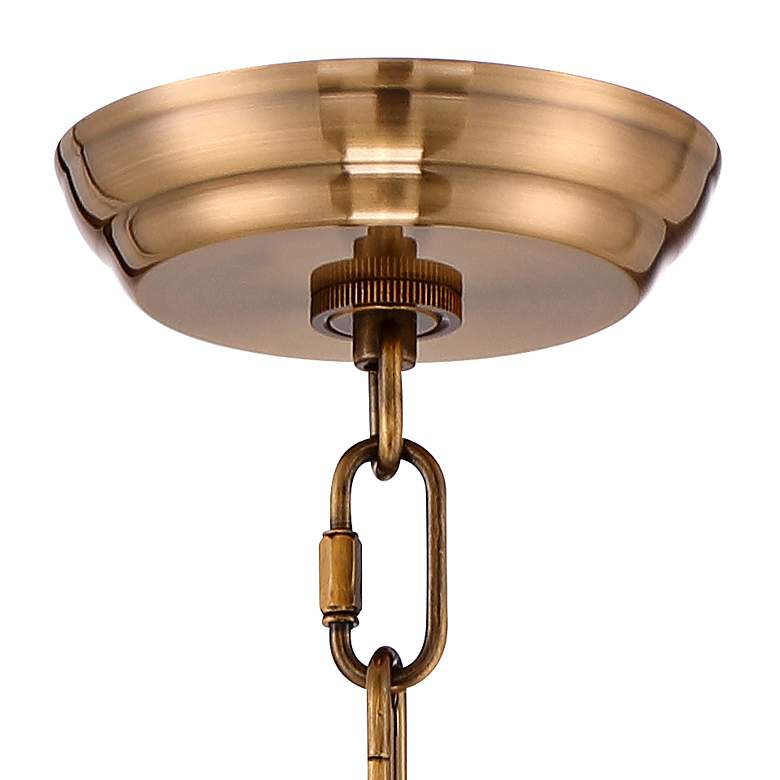 Donovan 13" Wide Antique Brass and Clear Glass Pendant Light