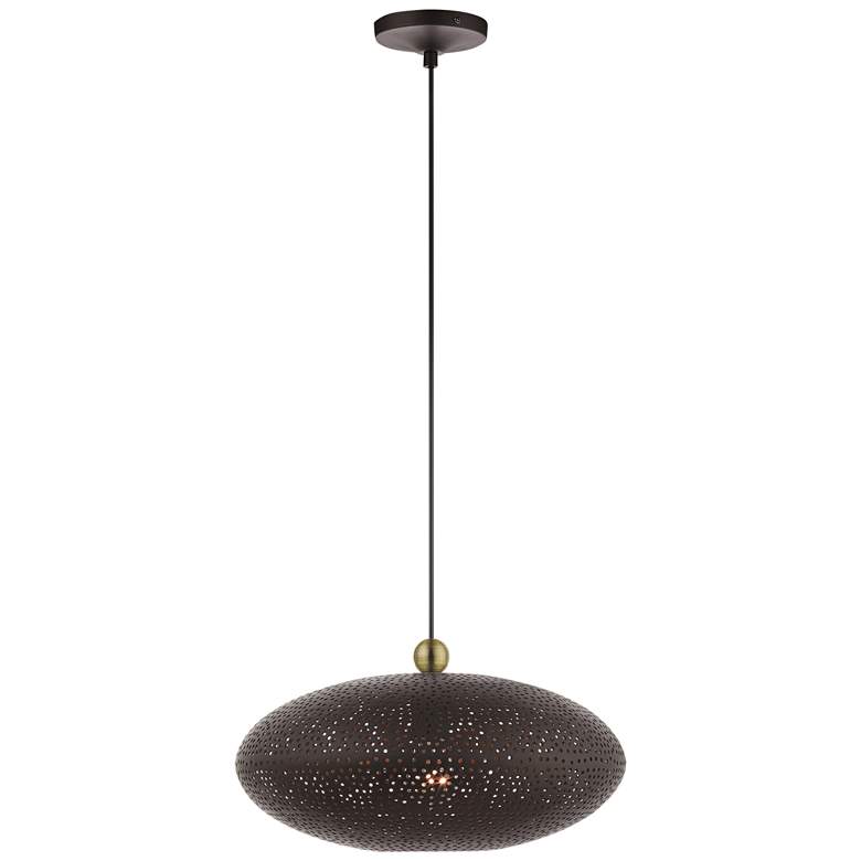 Dublin 16" Wide Bronze Metal Oval Pendant Light