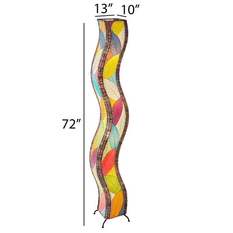 Eangee Wave Cocoa Leaves Giant Tower Floor Lamp