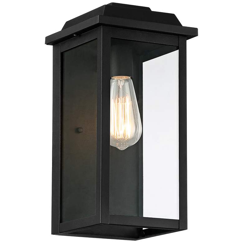 Eastcrest 14" High Textured Black Finish Steel Outdoor Wall Light