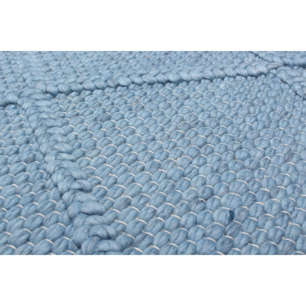 Braided Weave Diamond Cream Wool Soft Rug