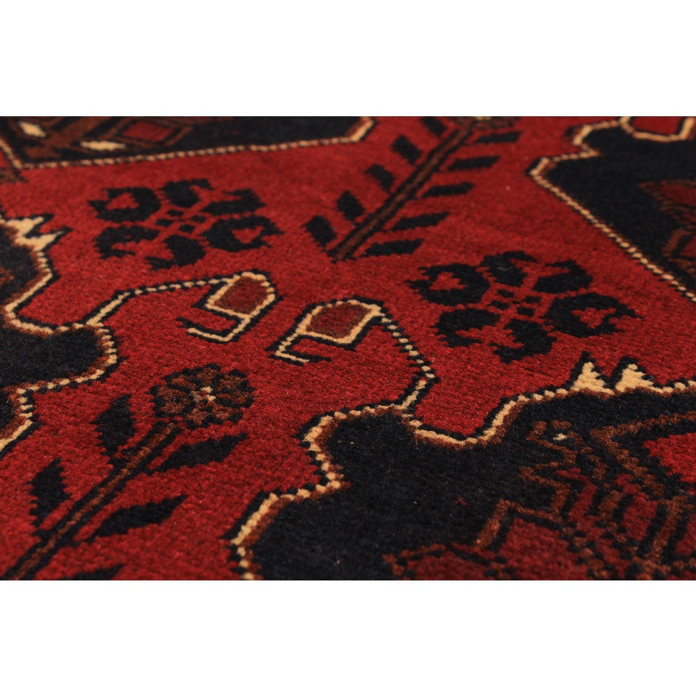 Hand-knotted Finest Khal Red Wool Soft Rug