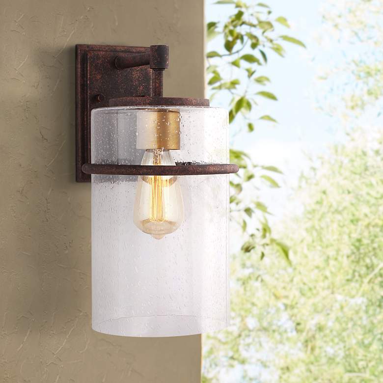 Eglo Brandel 14 1/2" High Rust Outdoor Wall Light
