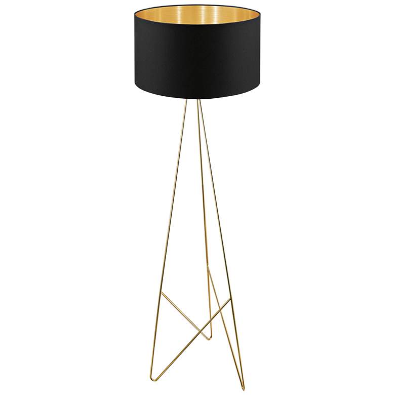 Eglo Camporale Gold and Black Tripod Metal Floor Lamp