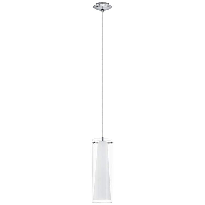 Eglo Pinto 4 3/4" Wide Chrome and White Mini Pendant Light
