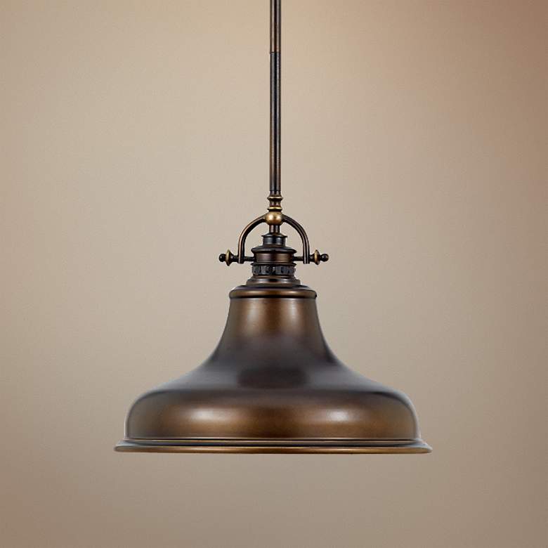 Emery Bronze Finish Rod Hung 13 1/2" Wide Pendant Chandelier