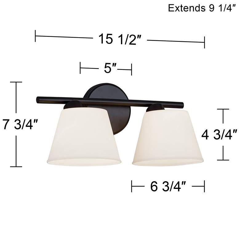 Envoy 7 3/4" High Matte Black 2-Light Wall Sconce