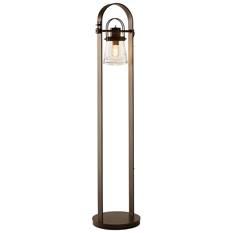 Erlenmeyer Floor Lamp - Dark Smoke Finish - Clear Glass