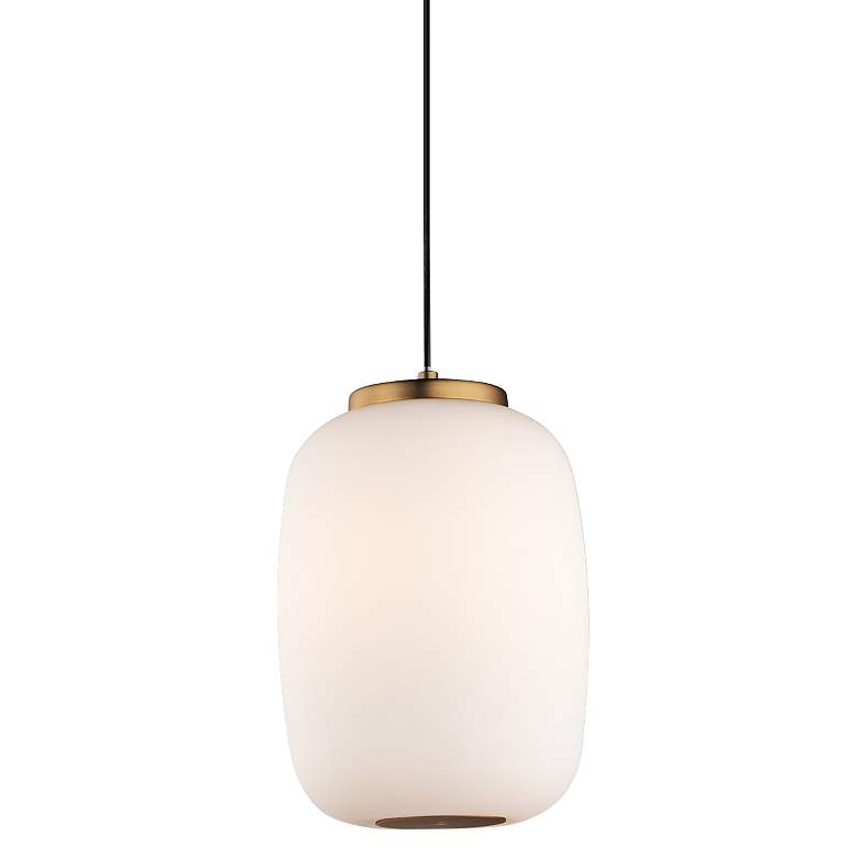 ET2 Soji 10 3/4" High Satin White Glass LED Mini Pendant