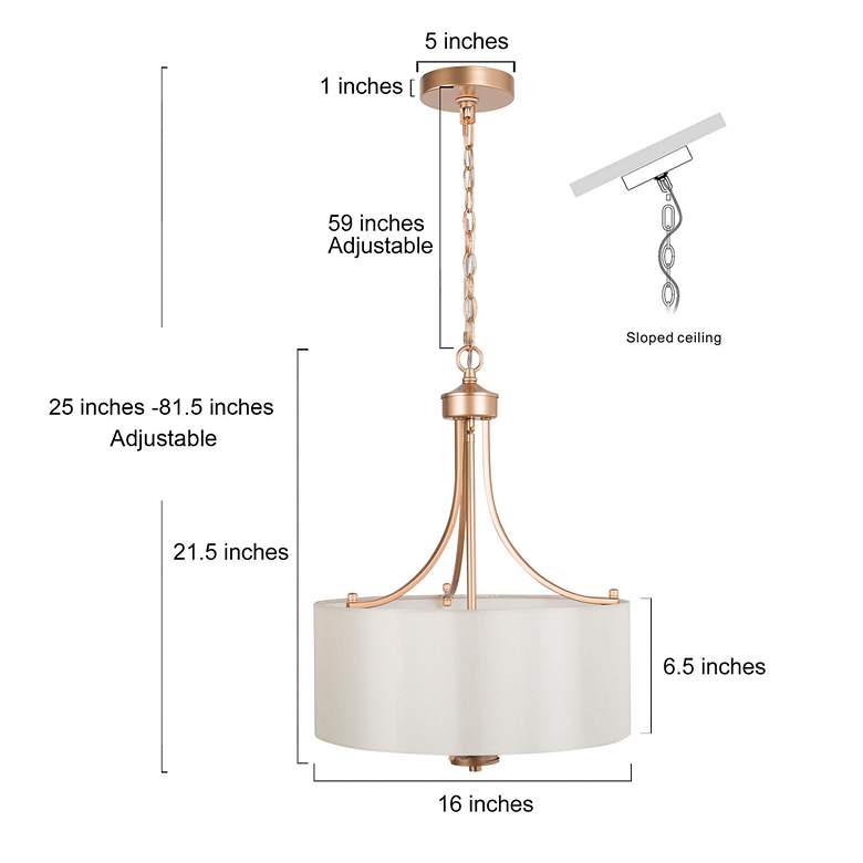 Fanes 16" Wide Gold 4-Light Chandelier